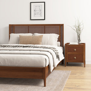 Lombok Walnut Rattan 5ft Kingsize Bed