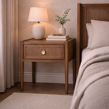 Lombok Walnut Rattan Lamp Table