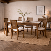 Lombok Walnut Rattan Dining Table (1.4m)