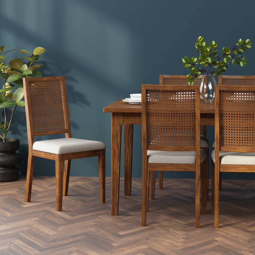 Lombok Walnut Rattan Dining Table (1.8m)