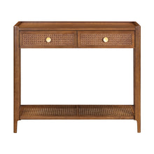Lombok Walnut Rattan Console Table
