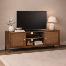 Lombok Walnut Rattan Large TV Unit