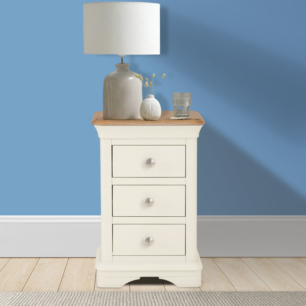 Brighton Warm White Painted 3 Drawer Bedside