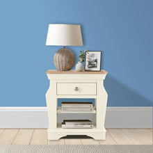 Brighton Warm White Painted Lamp Table with Magazine Holder