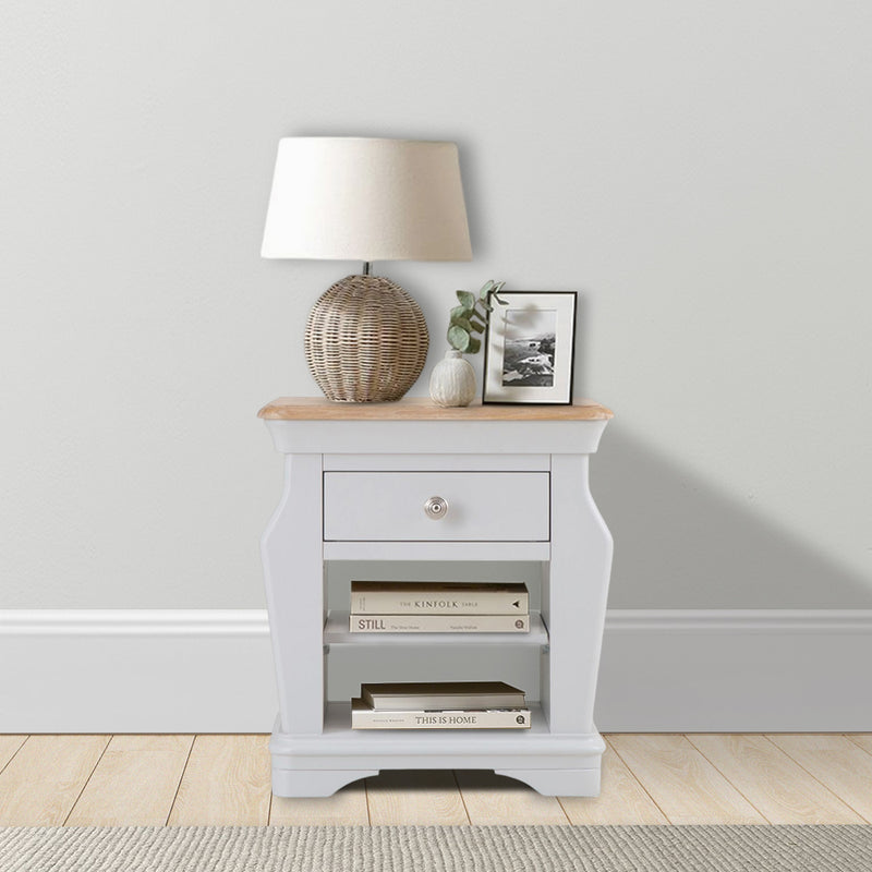 Brighton Grey Painted Lamp Table with Magazine Holder