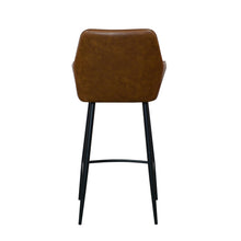 Harold Faux Leather Quilted Bar Stool | Tan