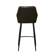 Harold Faux Leather Quilted Bar Stool | Dark Brown