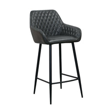 Harold Faux Leather Quilted Bar Stool | Grey