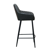 Harold Faux Leather Quilted Bar Stool | Grey