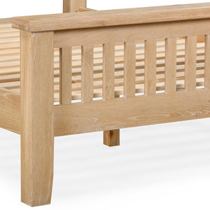 Bath Whitewash Oak Kingsize Bed