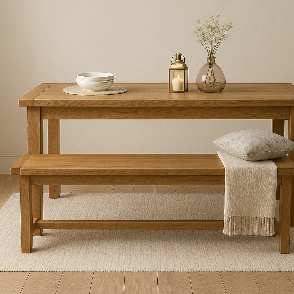 Cambridge Oak Large Bench – HomePlus Furniture