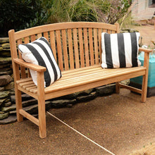 Windsor Teak Bow Back Garden Bench With Cushion