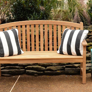 Windsor Teak Bow Back Garden Bench With Cushion