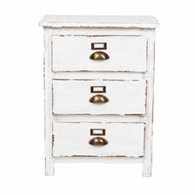 Heritage Distressed Chalk White 3 Drawer Bedside