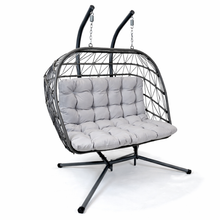 Brisbane Hanging Double Egg Chair | Grey