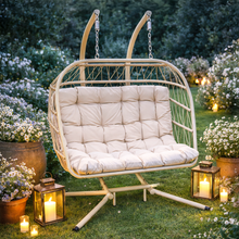 Brisbane Hanging Double Egg Chair | Cream