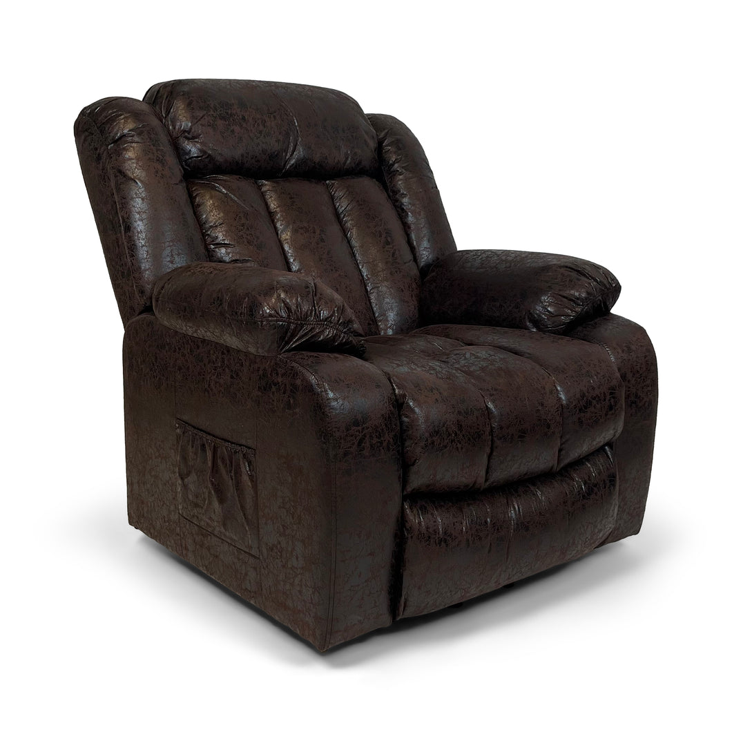 Harper Dual Motor Heated Vibrating Massage Rise & Recliner | Brown