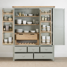 Burford Sage Green Painted Oak Triple Larder Unit