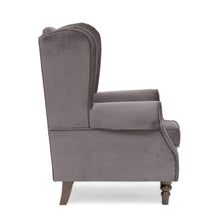 Buxton Velvet Charcoal Wingback Armchair
