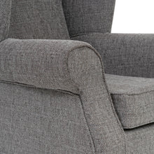 Buxton Fabric Grey Wingback Armchair