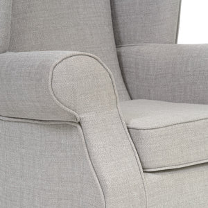 Buxton Fabric Silver Wingback Armchair