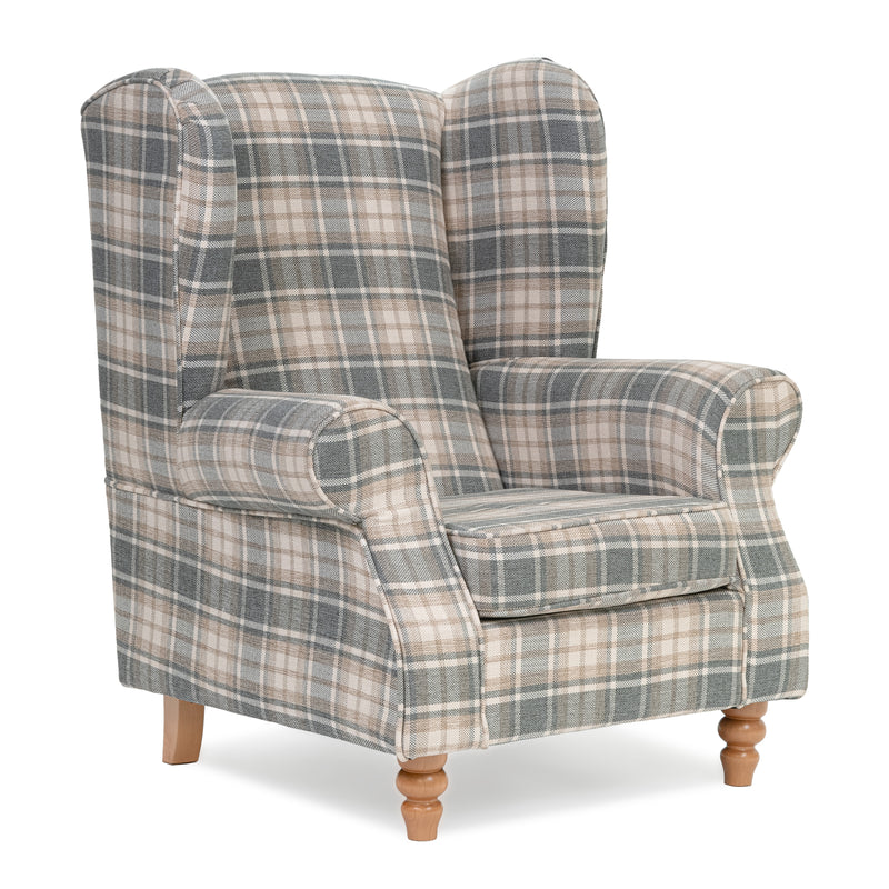 Grey tartan on sale wingback chair