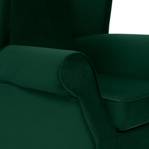 Buxton Velvet Emerald Wingback Armchair