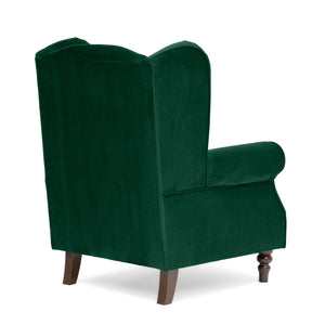 Buxton Velvet Emerald Wingback Armchair