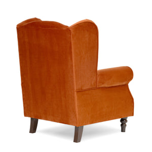 Buxton Velvet Burnt Orange Wingback Armchair