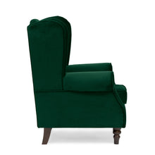 Buxton Velvet Emerald Wingback Armchair