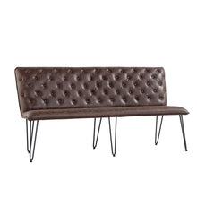 Industrial Brown 180cm Studded Back Bench