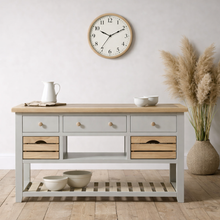 Chester Dove Grey Large Kitchen Island with Black Granite Top