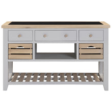 Chester Dove Grey Large Kitchen Island with Black Granite Top