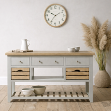 Chester Dove Grey Large Kitchen Island with Black Granite Top