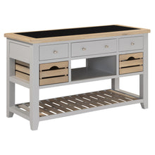 Chester Dove Grey Large Kitchen Island with Black Granite Top