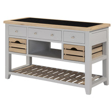 Chester Dove Grey Large Kitchen Island with Black Granite Top