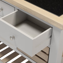 Chester Dove Grey Large Kitchen Island with Black Granite Top