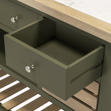Chester Forest Green Large Kitchen Island with White Top