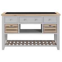 Chester Dove Grey Large Kitchen Island with Black Granite Top