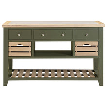 Chester Forest Green Large Kitchen Island with White Top