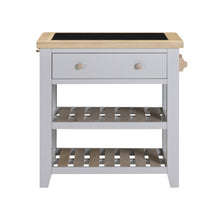 Chester Dove Grey Small Kitchen Island with Black Granite Top
