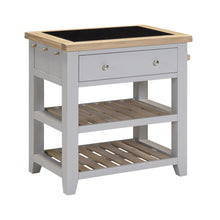 Chester Dove Grey Small Kitchen Island with Black Granite Top