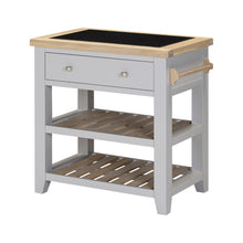 Chester Dove Grey Small Kitchen Island with Black Granite Top