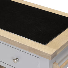 Chester Dove Grey Small Kitchen Island with Black Granite Top