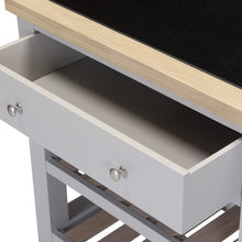 Chester Dove Grey Small Kitchen Island with Black Granite Top