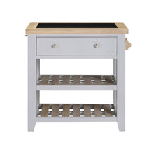 Chester Dove Grey Small Kitchen Island with Black Granite Top