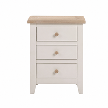 Marlborough Natural Linen 3 Drawer Bedside Table
