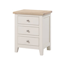 Marlborough Natural Linen 3 Drawer Bedside Table