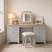 Marlborough Dove Grey Double Pedestal Dressing Table