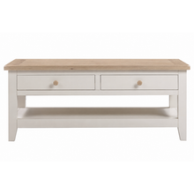 Marlborough Natural Linen Coffee Table with Drawers